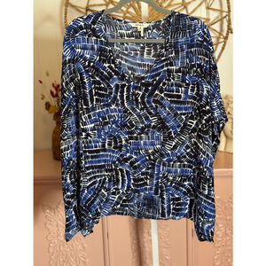 Women's ZOZO Blue & Black‎ Blouse Size M